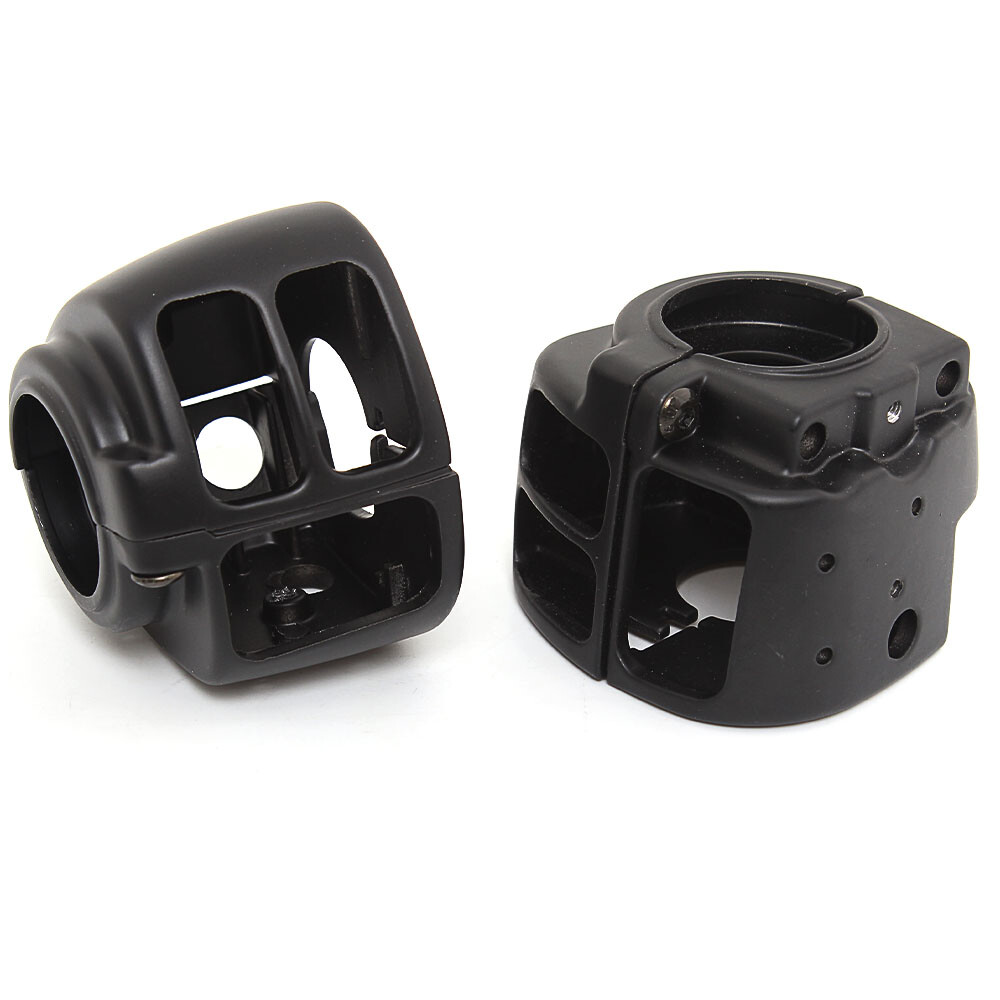 Black Handlebar Switch Housing Hand Control Kit For Harley Touring Softail FXR