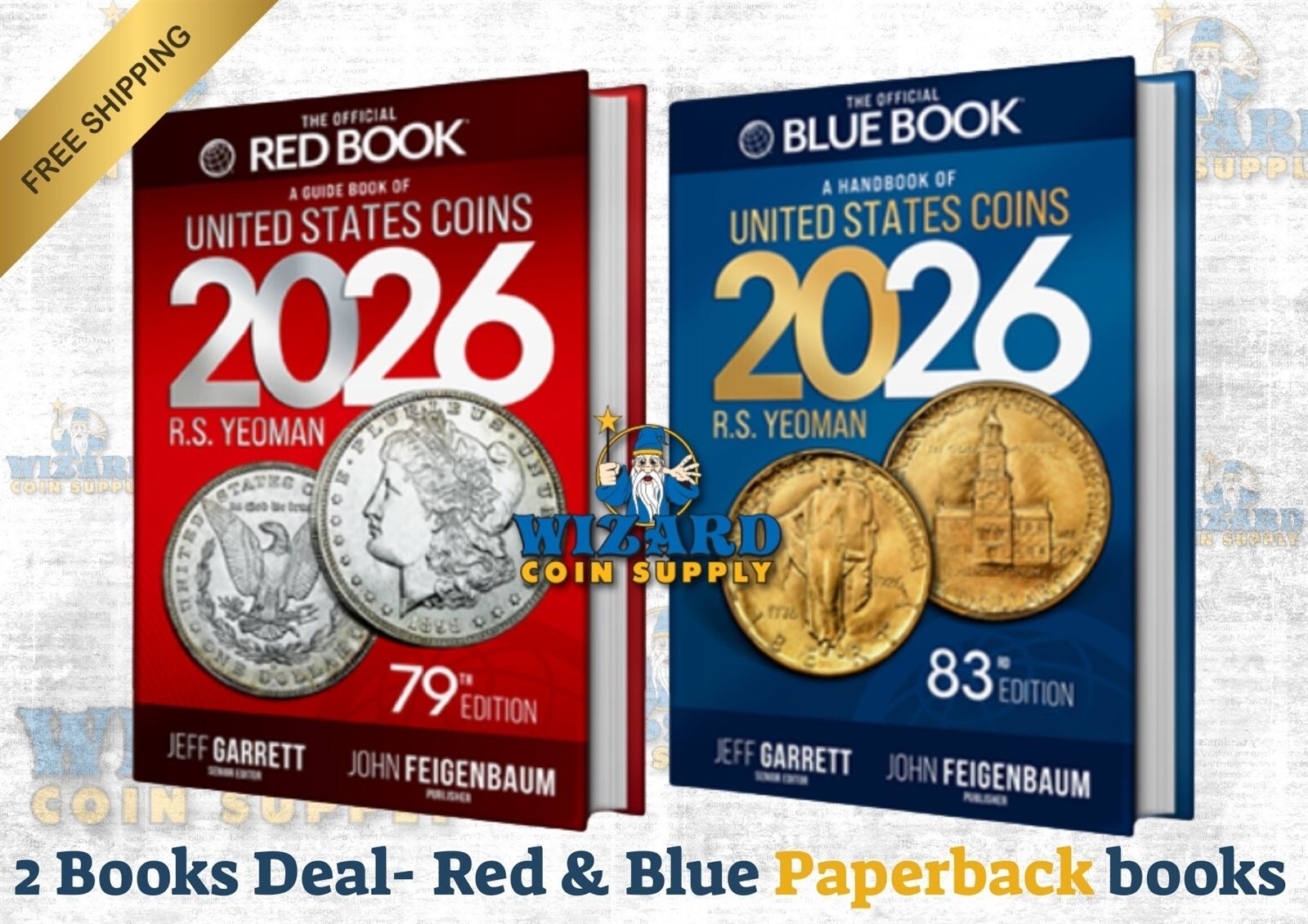 New 2026 Official Red Book Price Guide For US Coins + Blue Book Paperback Bundle