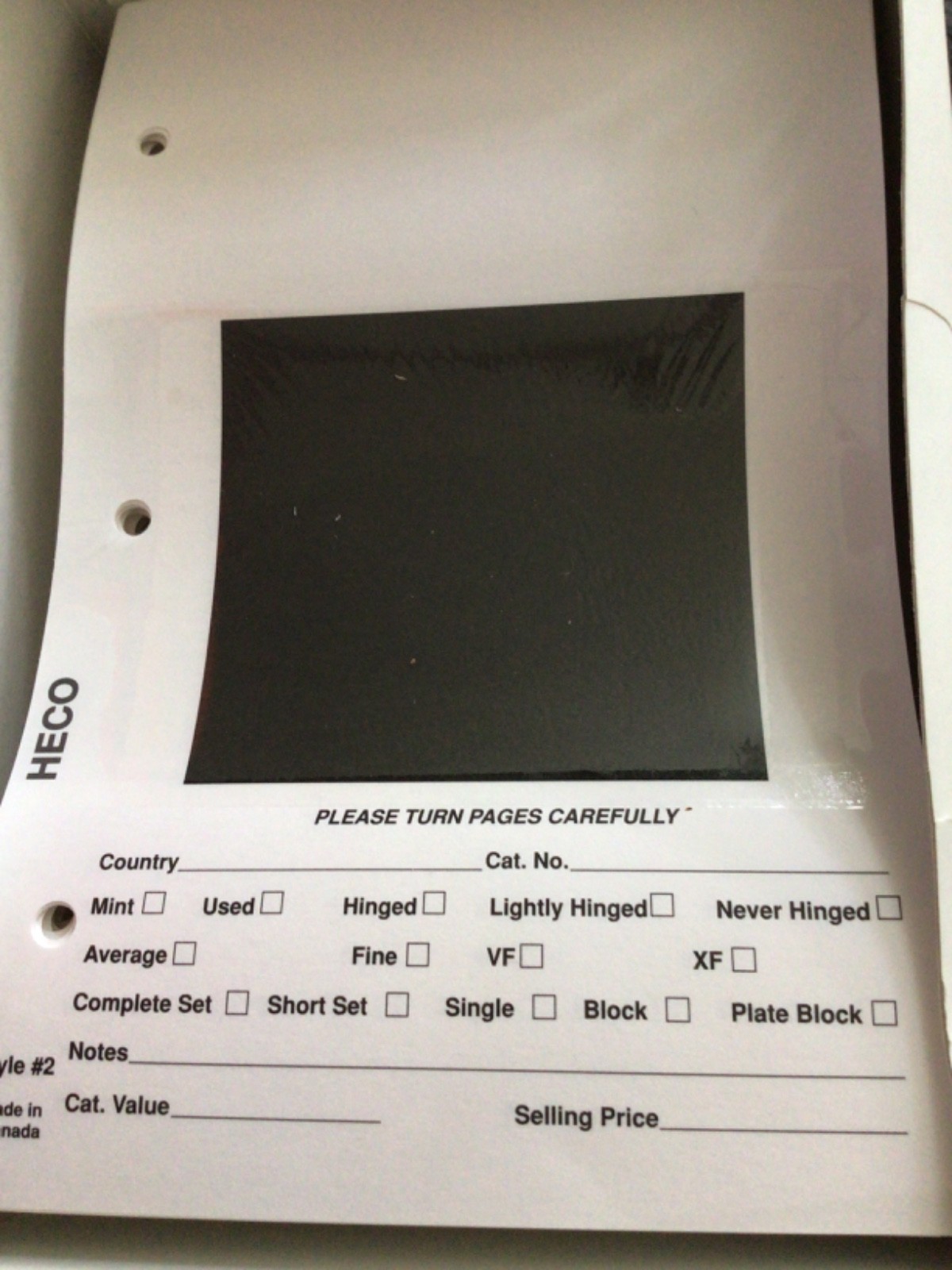 50 HECO #2 Dealer Sales Pages Black Background Short Window Fit 7x9 3-ring Bnder