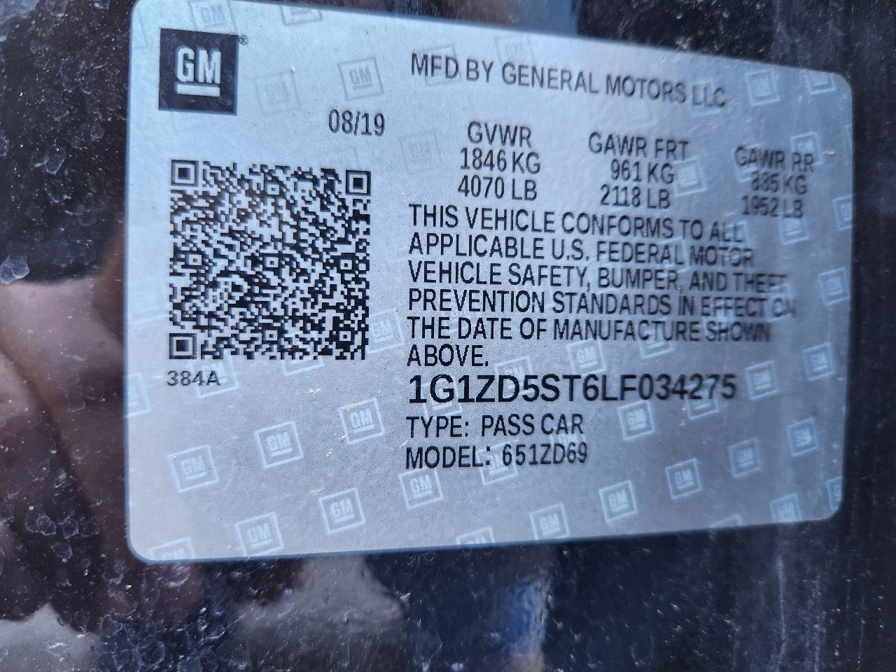 2019-2024 Chevy Malibu Front Dash Mounted Display