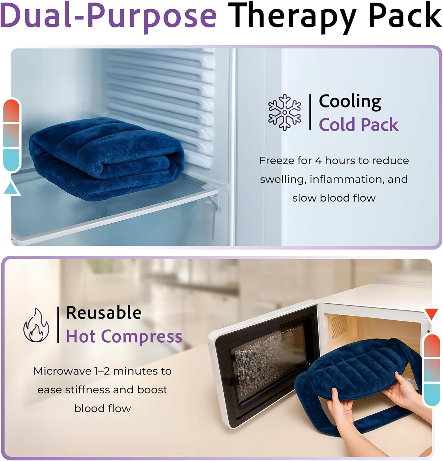 Microwavable Heating Pad for Back Pain Relief – Moist Heat Pack for Neck & Shoul