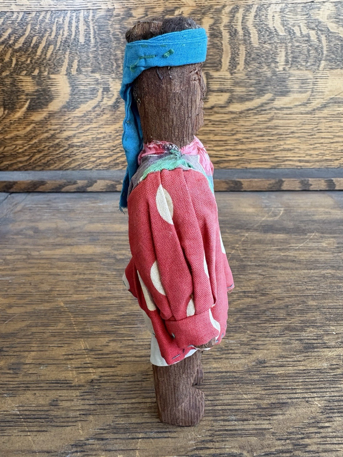 Vintage Old Tarahumara Indian Wood Hand Sewn Indian Doll Folk Art