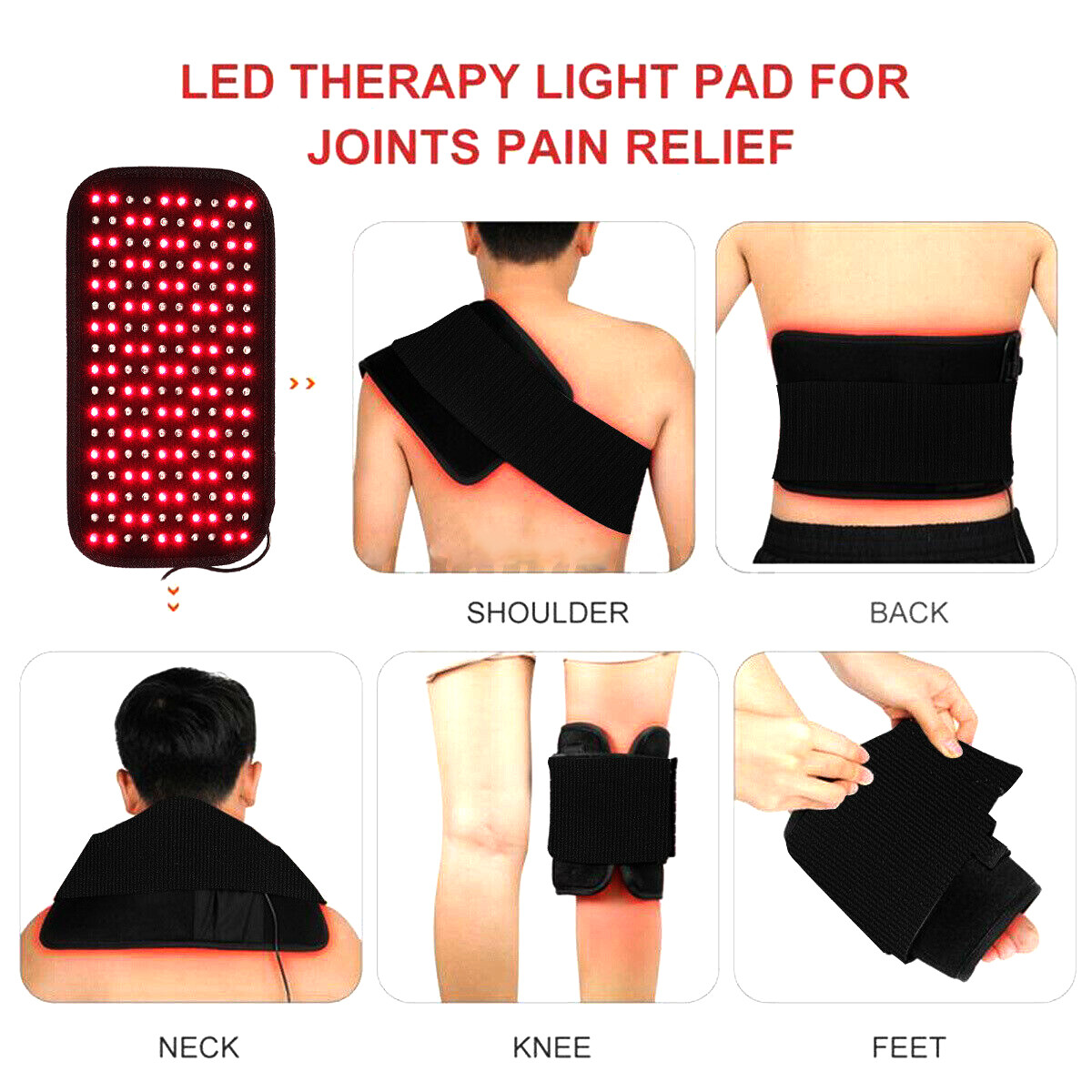 30W 660nm 850nm Near Infrared Red Light Therapy Waist Wrap Pad Belt Pain Relief