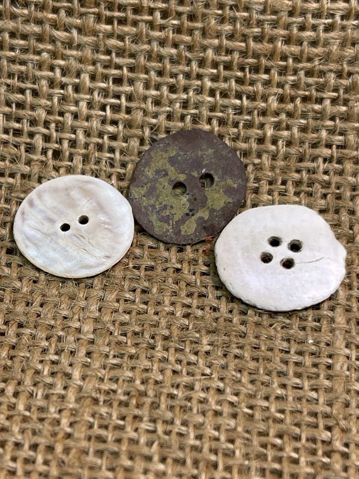 Dug Civil War Buttons Mother Of Pearl And Field Made Brass Found Charleston SC