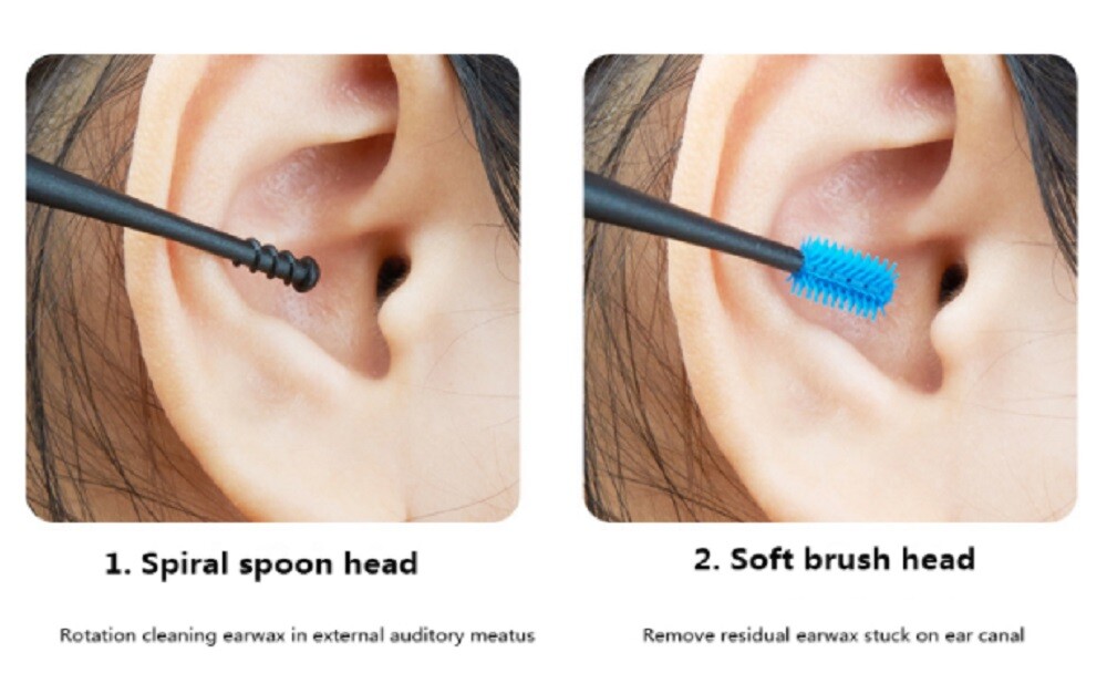 3 Pcs Ear Wax Remover Cleaner Soft Spiral Ear Pick Safe Silicone Double Head US