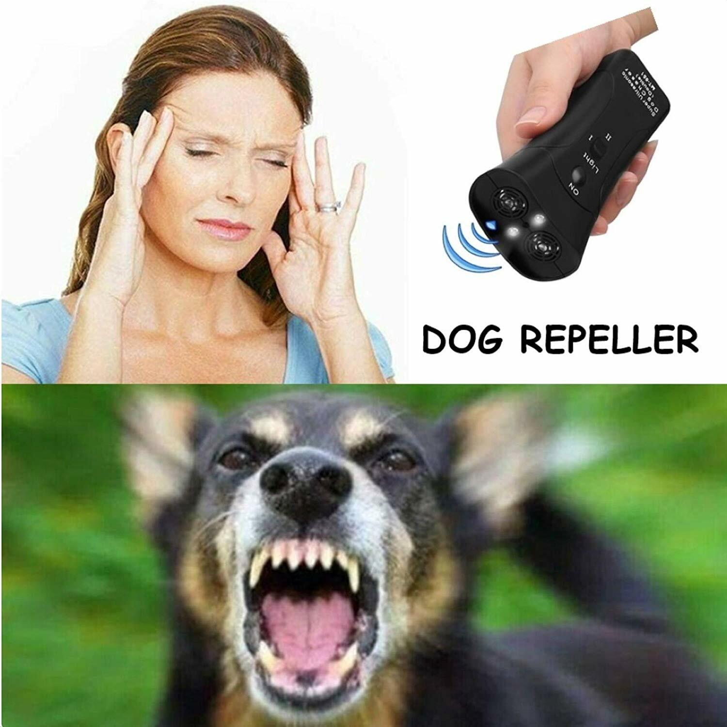 Ultrasonic Anti Dog Barking Device Pet Trainer LED Light Gentle Chaser Style LOT