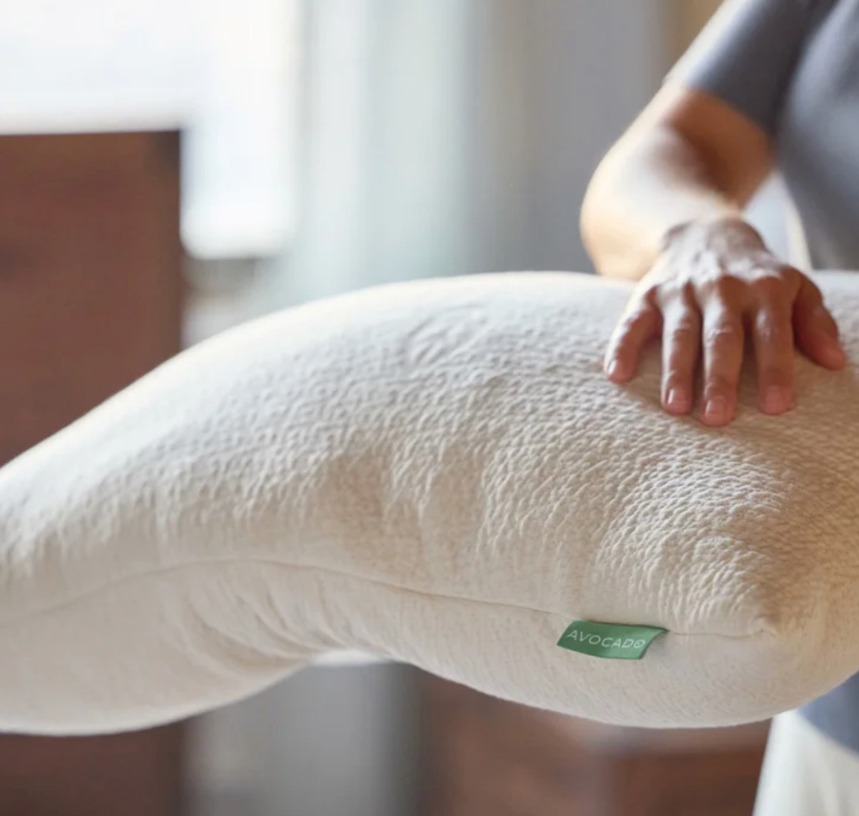 New Sealed Queen Size Organic Avocado Pillow with Natural Latex and Kapok Fill
