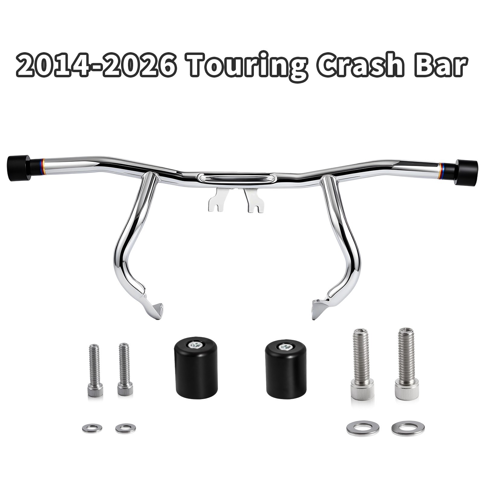 Chrome Front Highway Engine Guard Crash Bar For Harley Touring Models 2014-2026