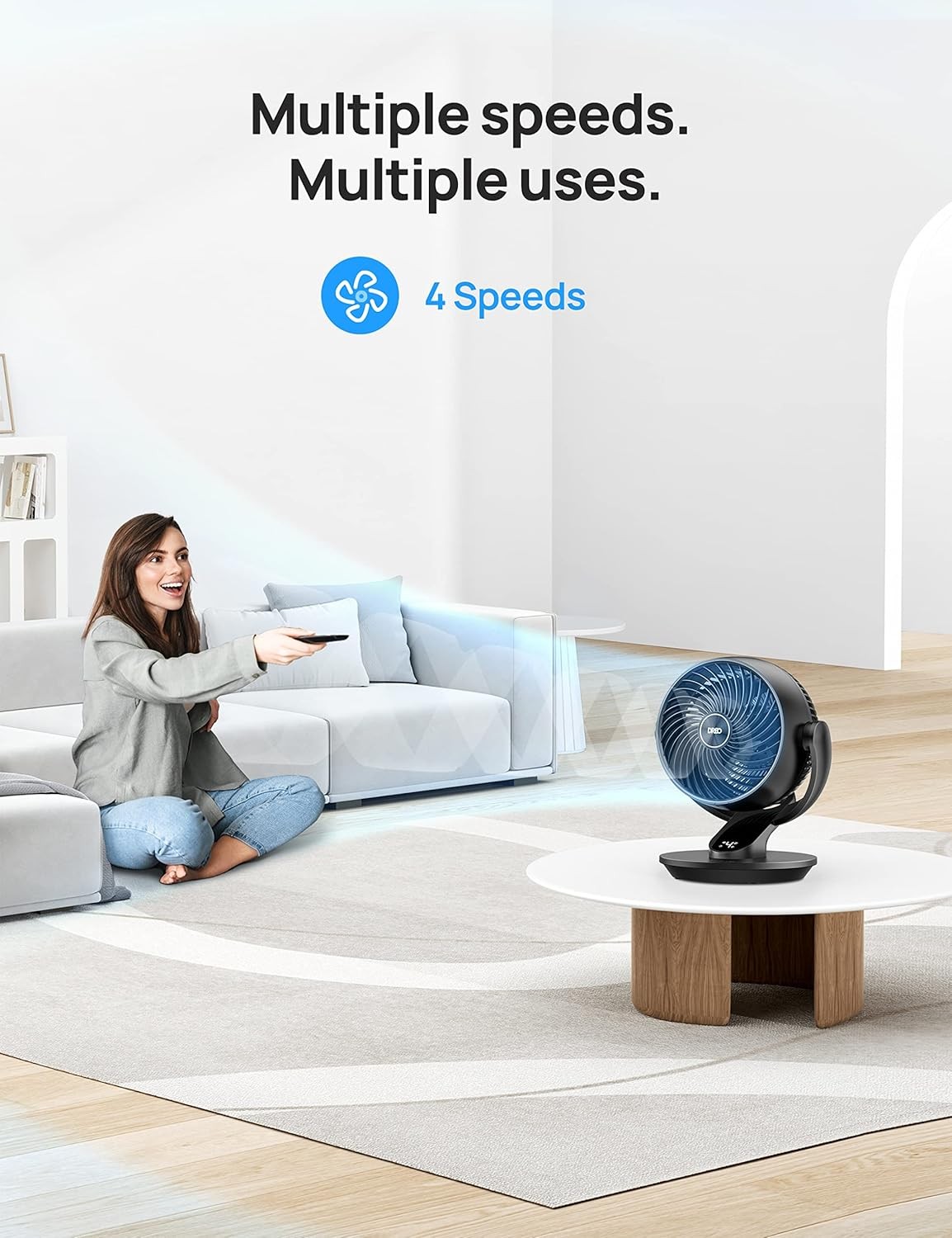 Dreo Desk Fan, 13-Inch Air Circulator Fan for Bedroom 70ft Powerful Airflow 28dB