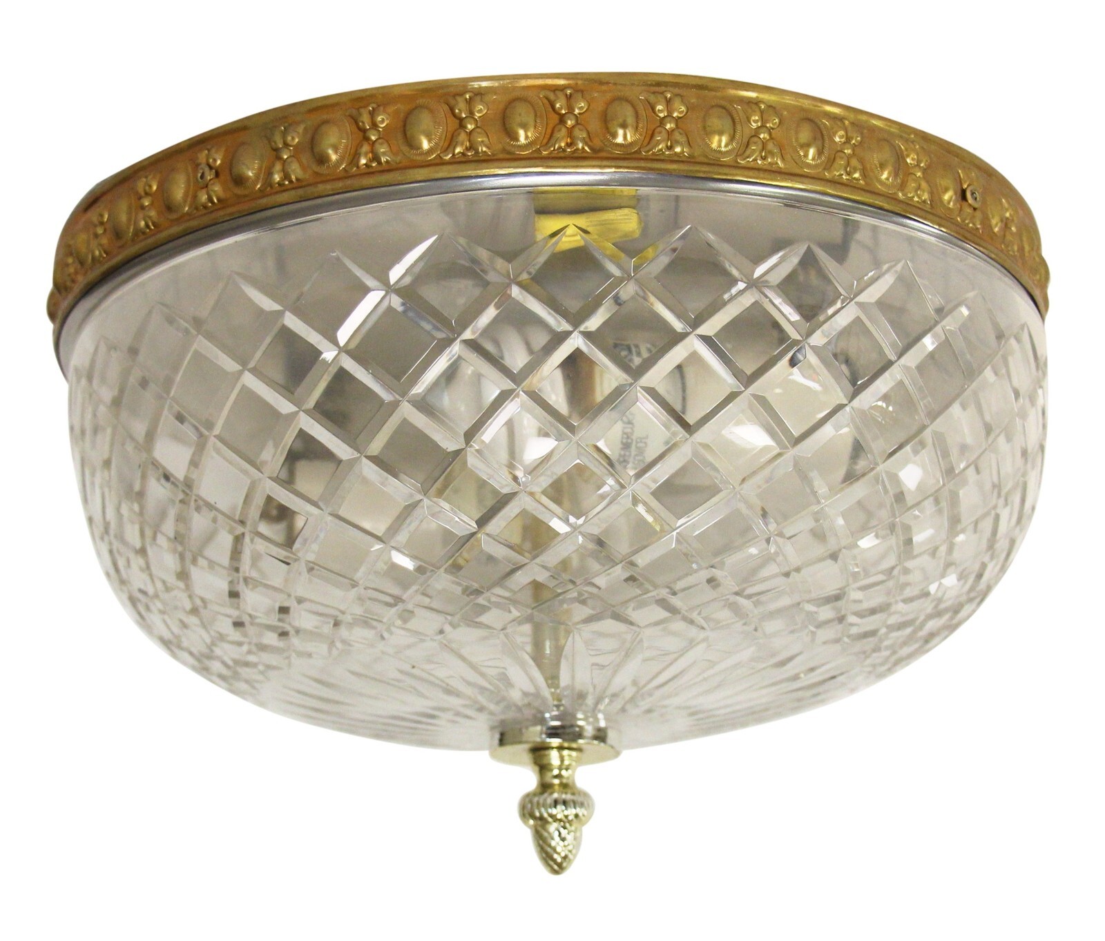 Waldorf Astoria Crystal Flush Mount Pineapple Finial Light Fixture