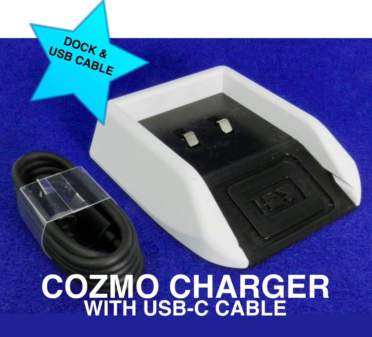Cozmo Charger Dock & Removable USB Cable - Replacement Charging Base Anki