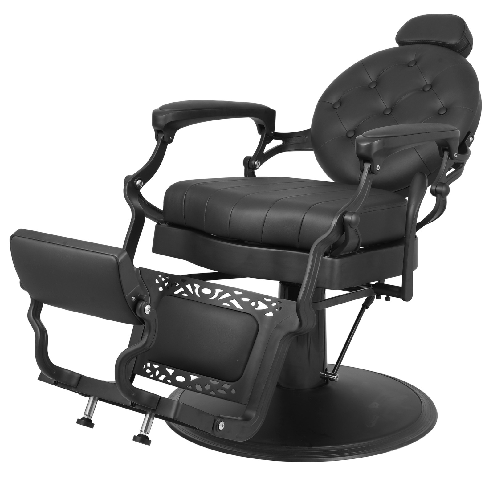 Black Vintage Recline Heavy Duty Barber Chair Hydraulic All Purpose Beauty Salon