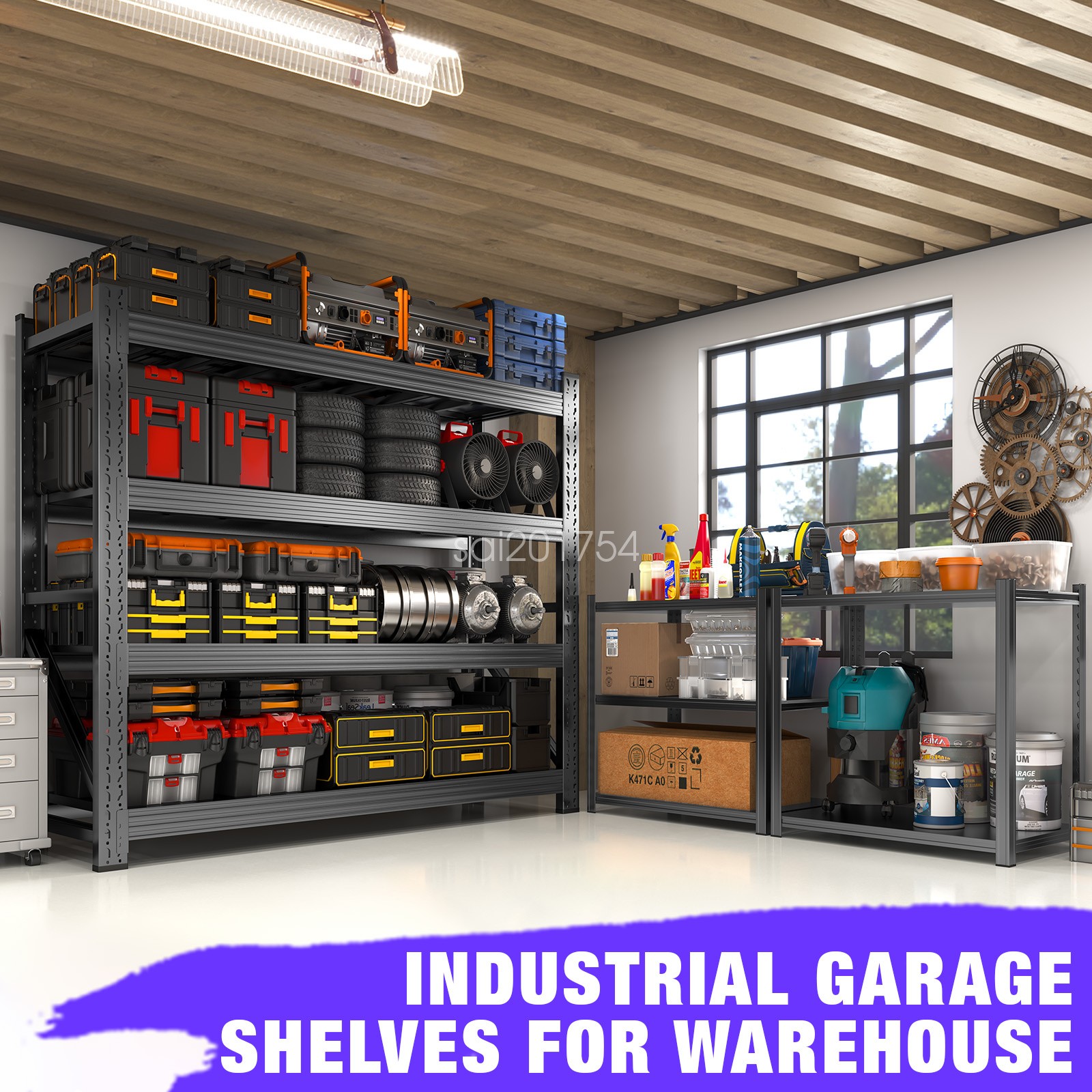 Garage Shelving Heavy Duty 6000 lbs 4 Tier Storage Shelves Metal Organizer Rack