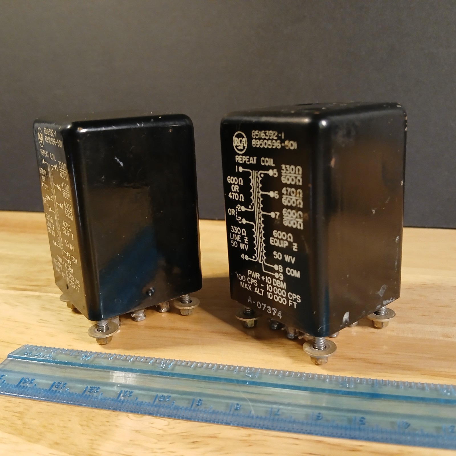 Matching Pair 1950's RCA 8516392-1 Audio Input Transformers Brass Hardware 1.5"