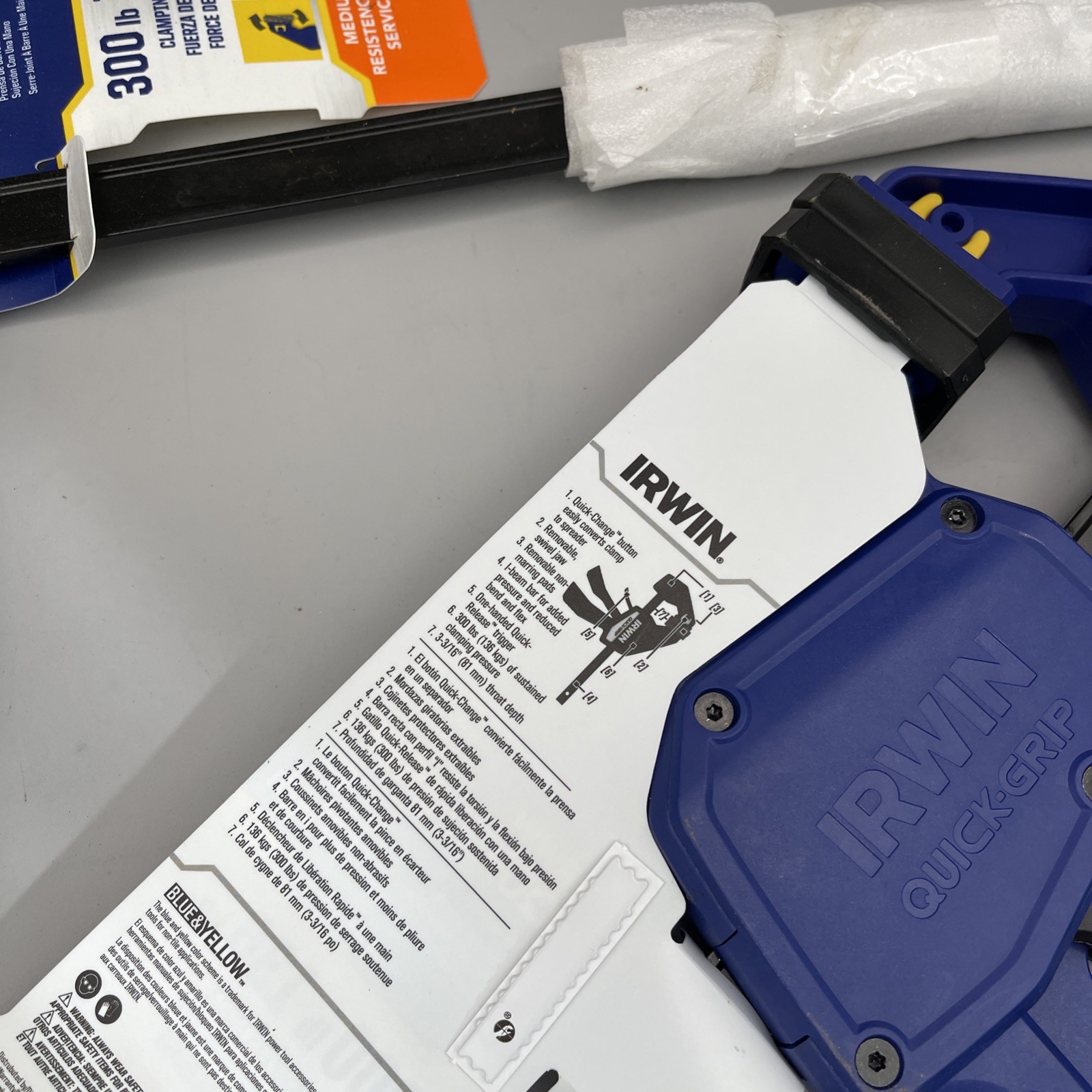 2 Pack Irwin Quick Grip 1964718 Medium-Duty One-Handed Bar Clamp 12” New