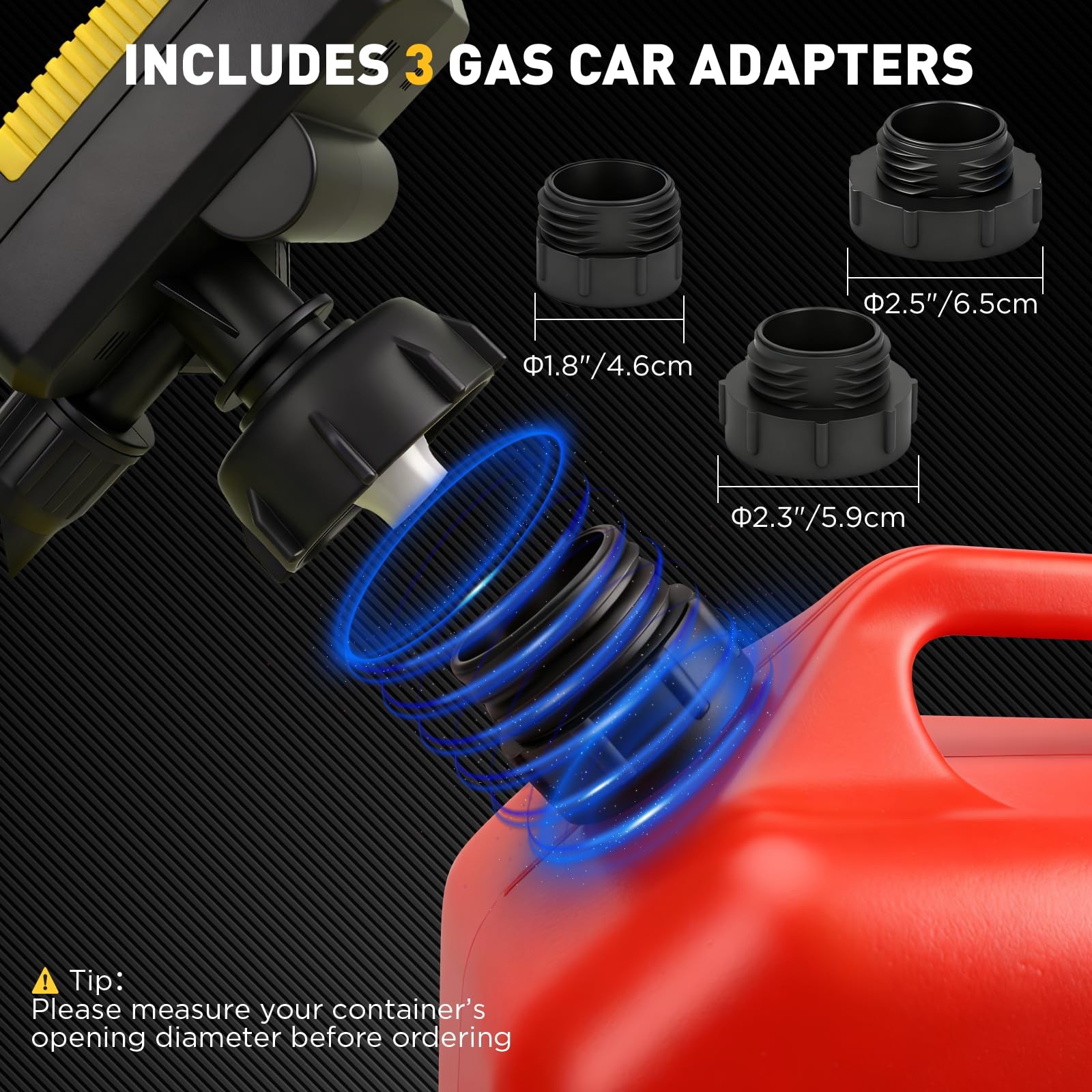 Battery-Powered Fuel Transfer Pump - 3.2 GPM No Spill New Version (Yellow)