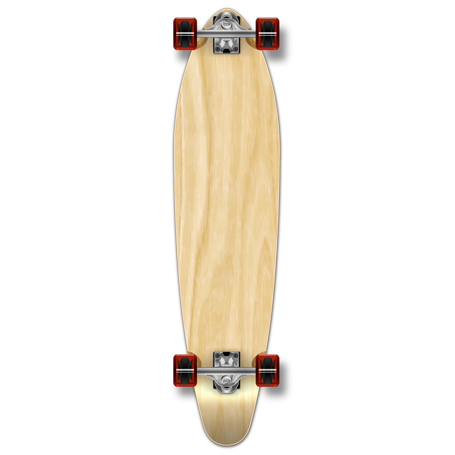 Yocaher Kicktail Blank Longboard Complete - Natural