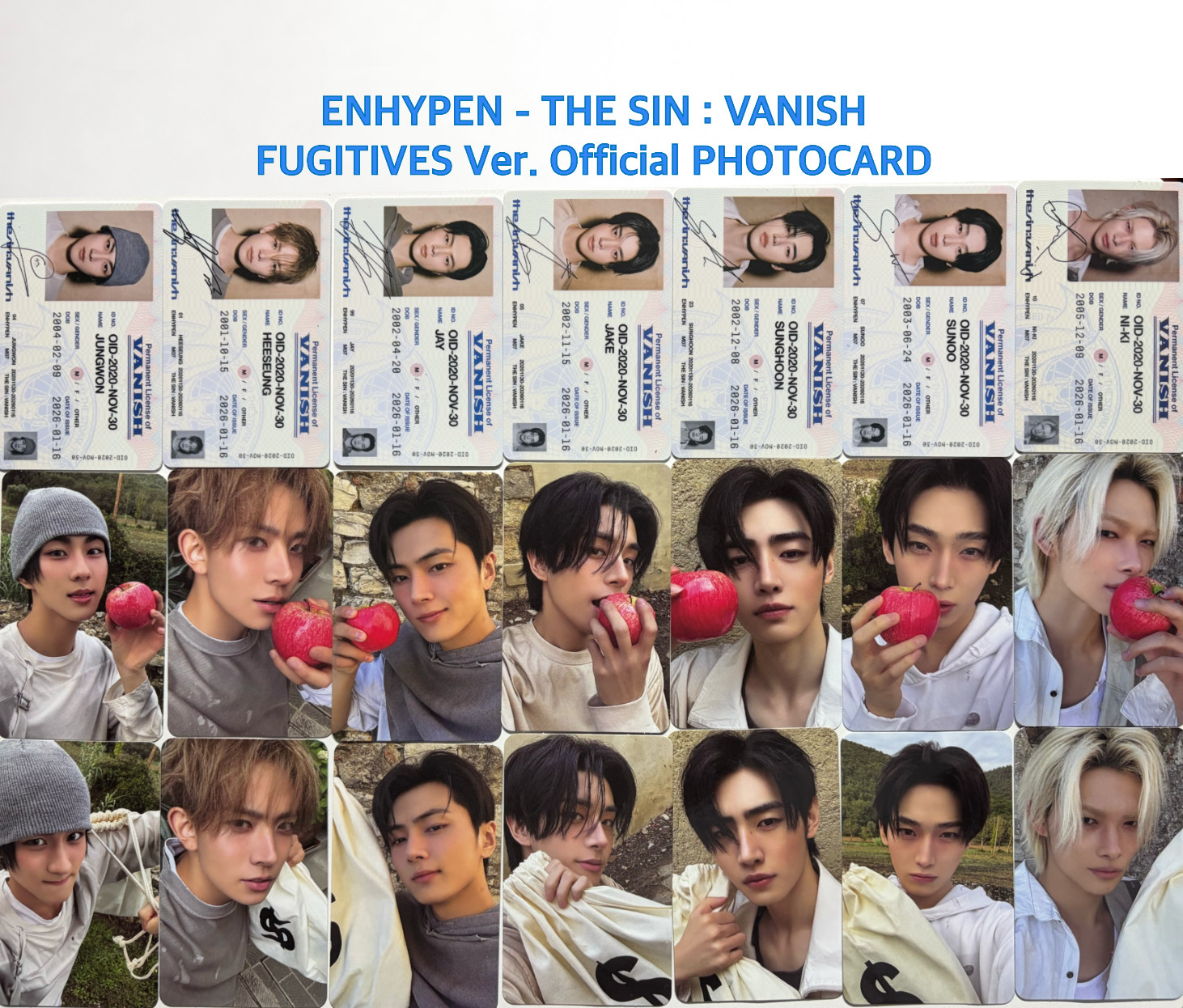 [ENHYPEN] ENHYPEN - THE SIN : VANISH FUGITIVES Ver. Official  Photocard
