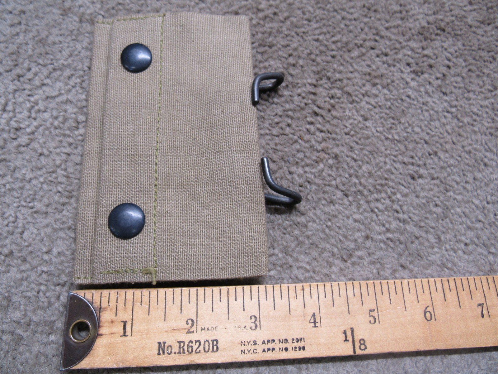 US WW1 First Aid Pouch M1910 Mfg By THE M-H CO. 9/1918 Dated 2 Snap Khaki