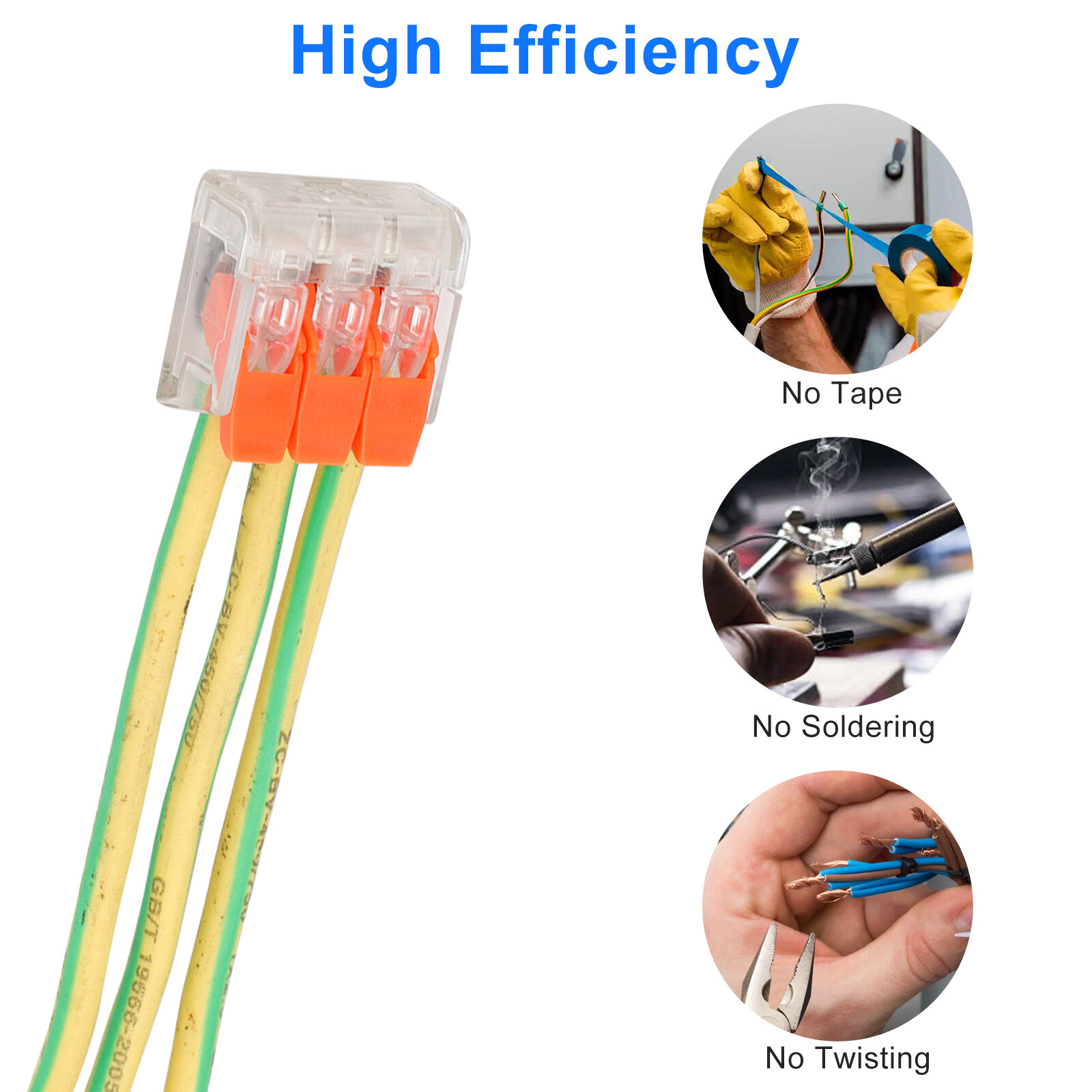 90Pcs For Wago 221 Lever Nuts Compact Splicing Wire Connectors - 2/3/5 Terminal