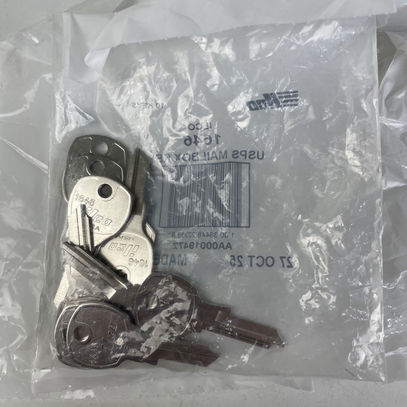 50 Key Blanks – Ilco USA 1646 Key Blanks Usps Mailbox Keys. NEW in Box