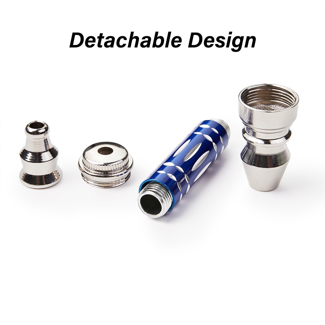 ( Pack of 3 ) 3.2" Metal Detachment Tobacco Smoking Pipe with Cap Lid Screens