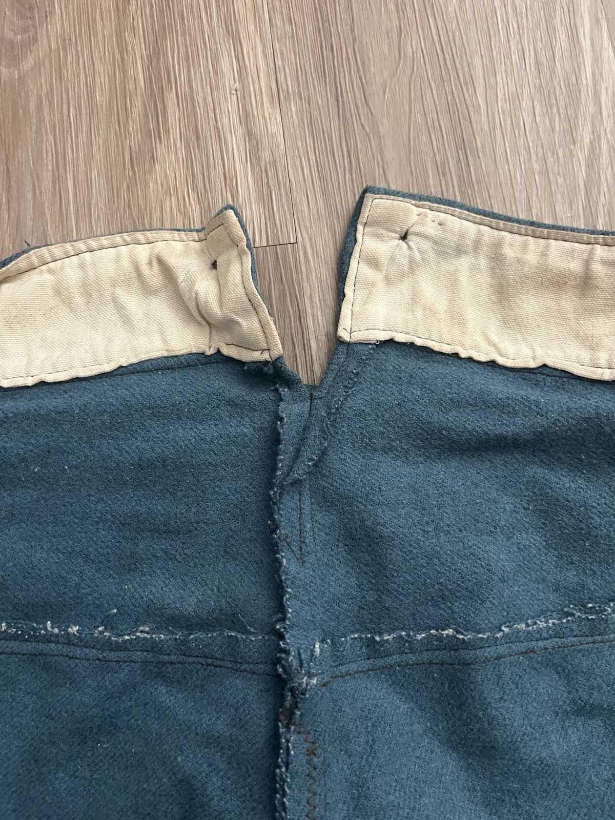 Vintage Repro Civil War Uniform Union Wool Trousers Sky Blue & Striped Shirt