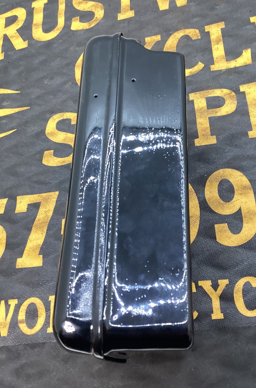 1935 – 1940 HARLEY WL WLD 45 ORIGINAL OEM EARLY TOOLBOX — BEAUTIFULLY RESTORED