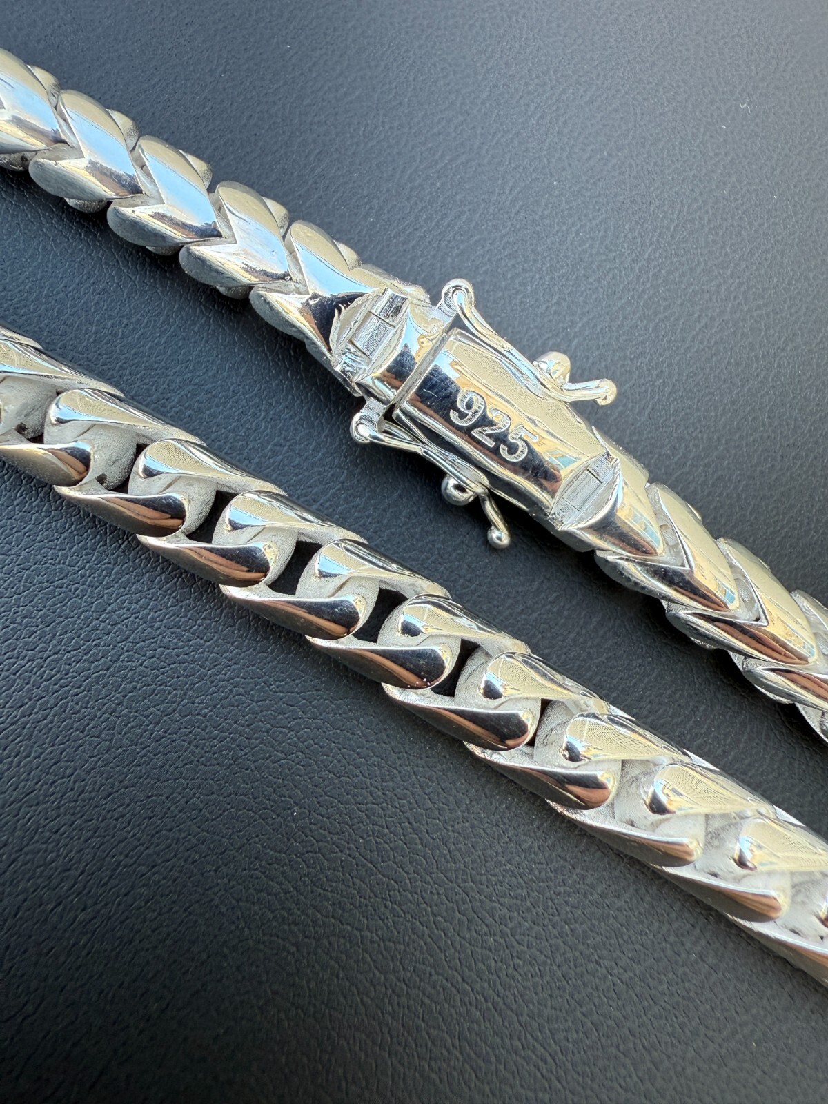 Real 925 Silver Round Franco Chain Or Bracelet 5-7mm Handmade W. Box Clasp