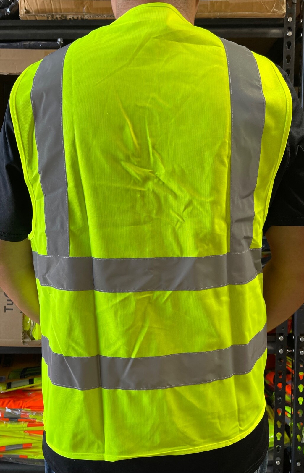 2 Pockets Yellow High Visibility Safety Vest, ANSI/ ISEA 107-2010
