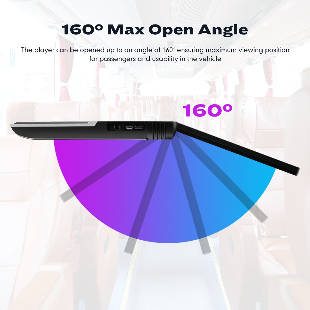 19.5" Overhead Flip Down Car Roof Monitor HD TFT 1080P Screen USB HDMI