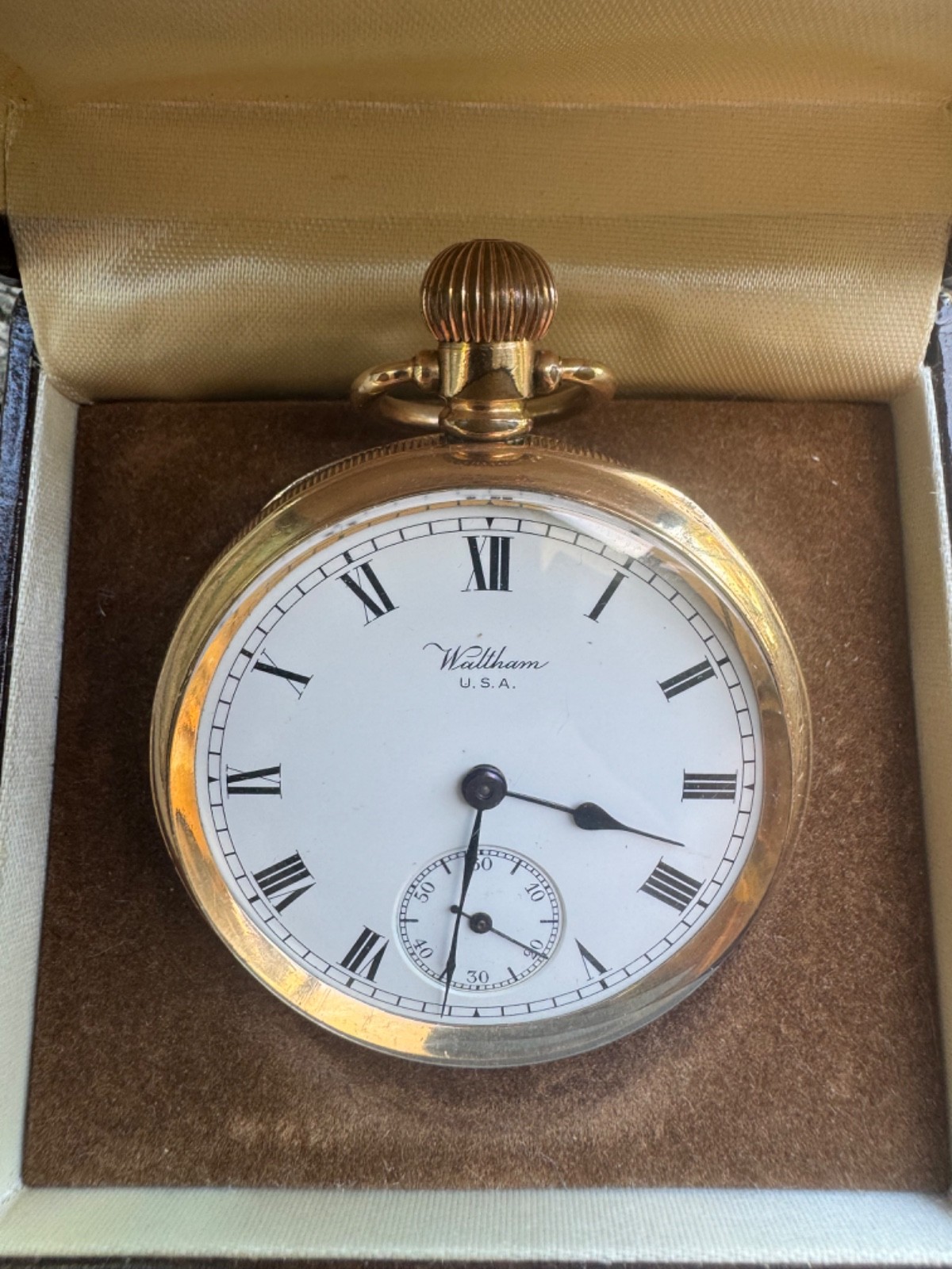 Vintage 14k Gold filled Dennison Waltham pocket watch