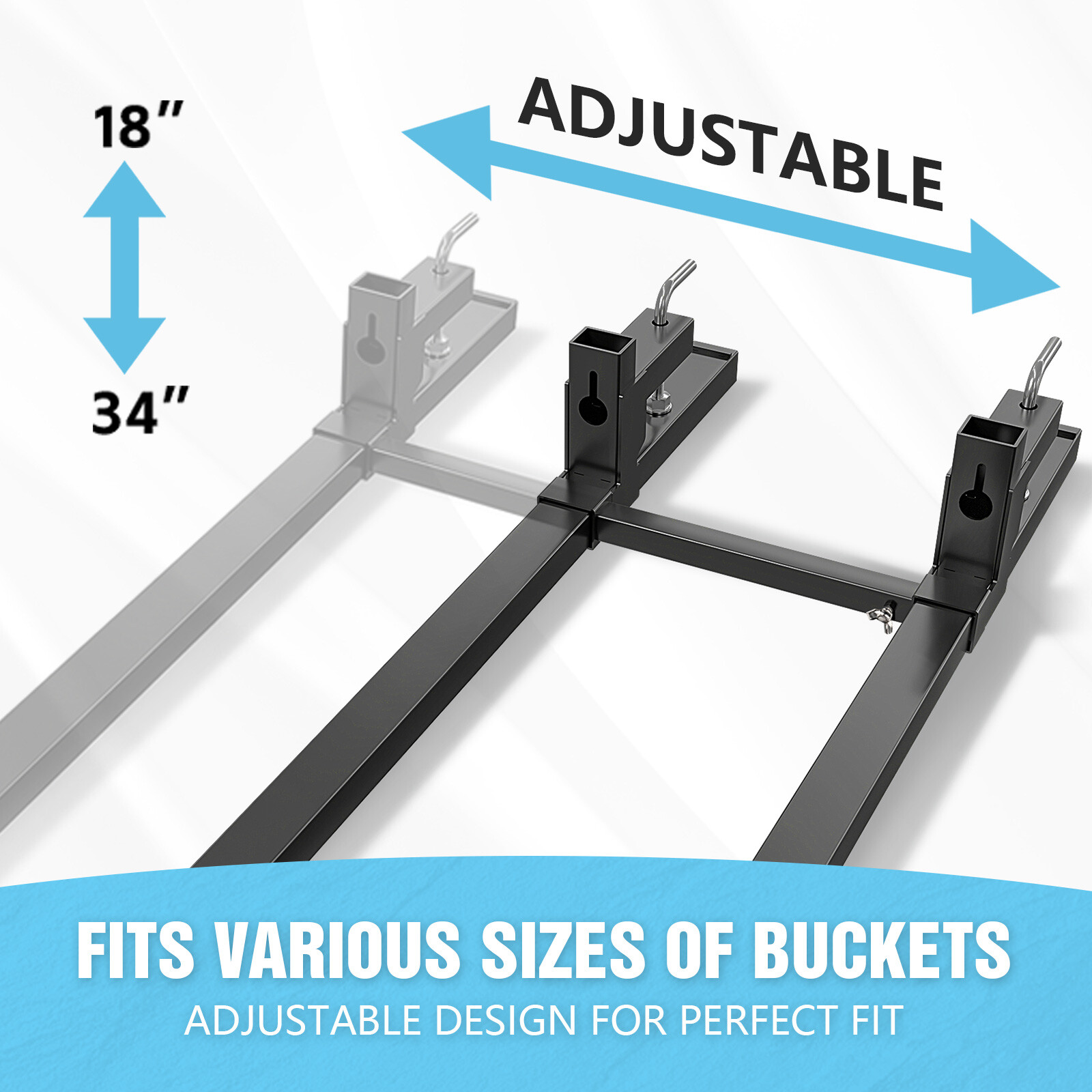 60" Clamp on Pallet Forks 4500lbs for Loader Bucket Tractor with Adjustable Bar