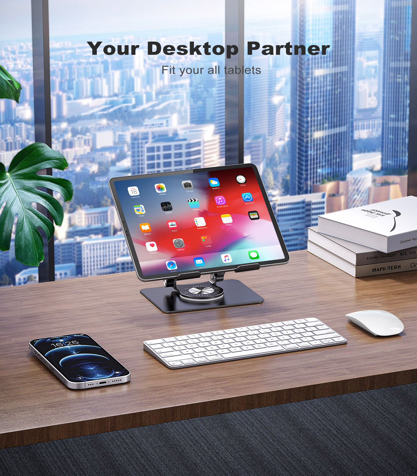 Portable Stand Ergonomic Metal Aluminum Adjustable Tablet Phone Holder Foldable