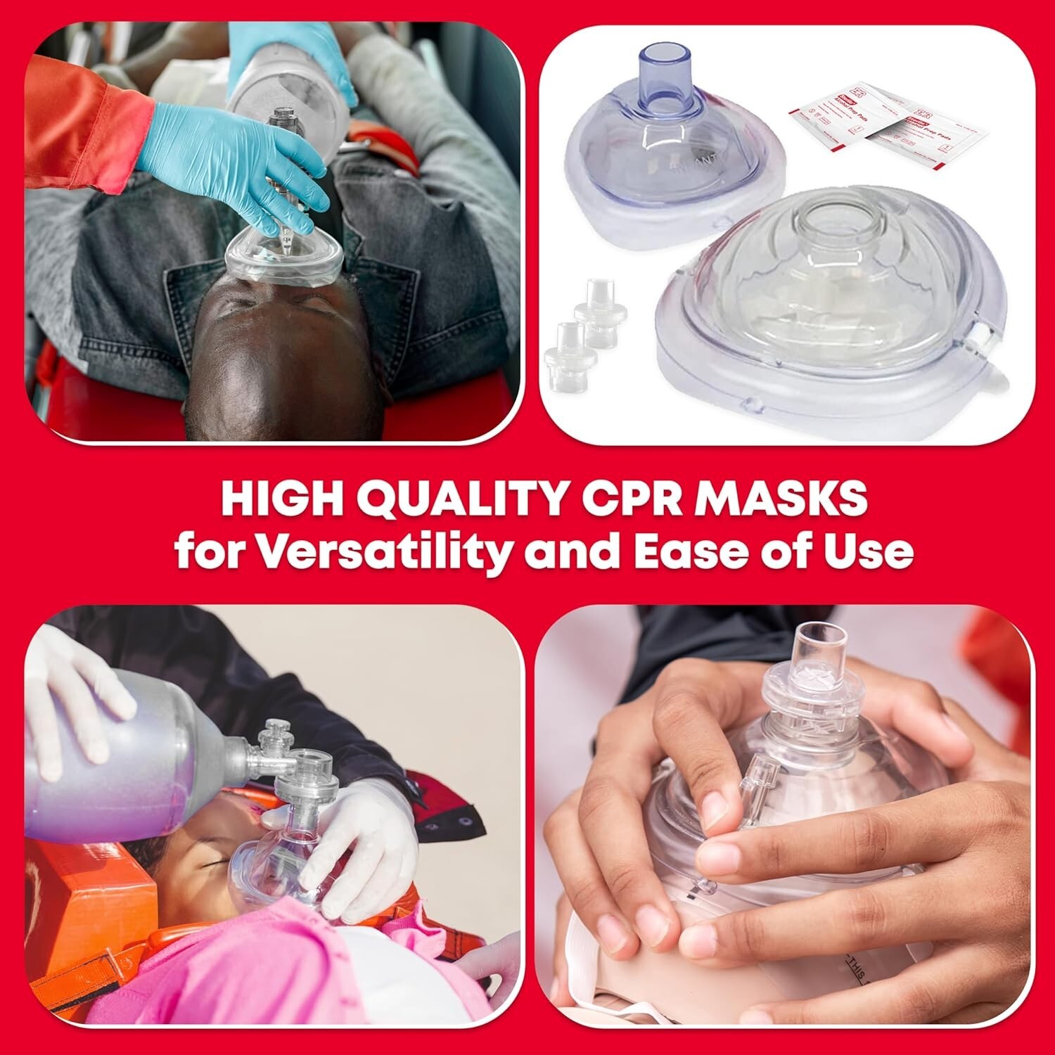 Disposable CPR Mask Combo for Adults & Infants with Gloves - Emergency Ready