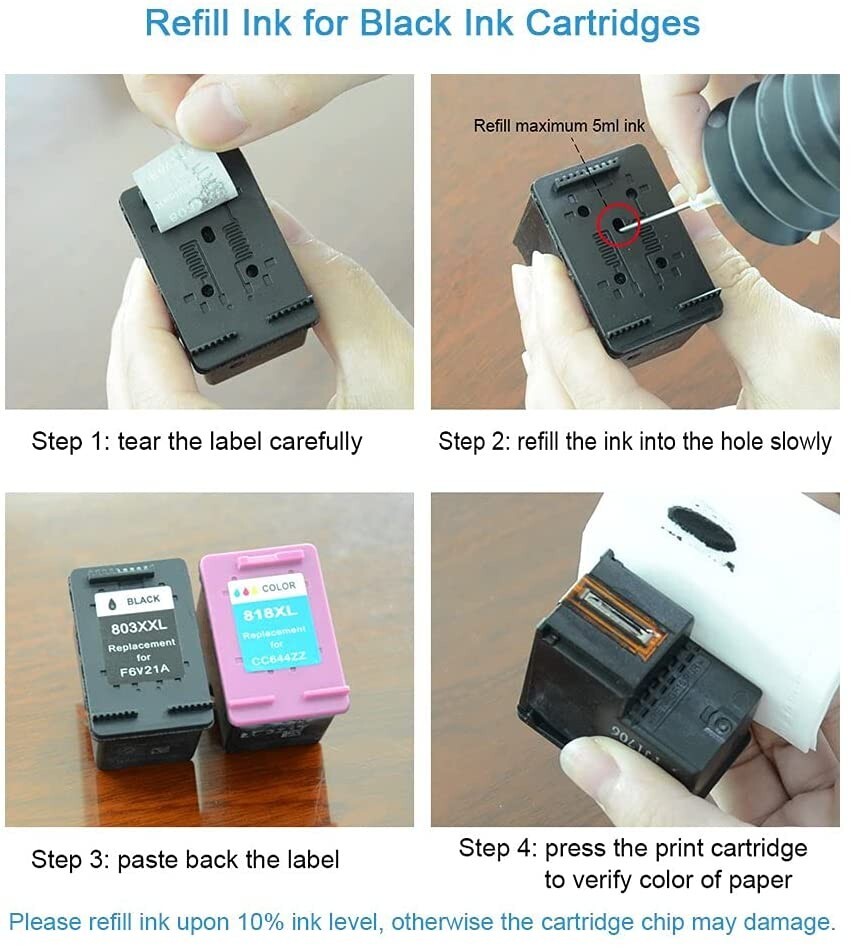 200ML Koala Ink Refill Kit BLACK for Canon HP Brother Epson All Inkjet Printers