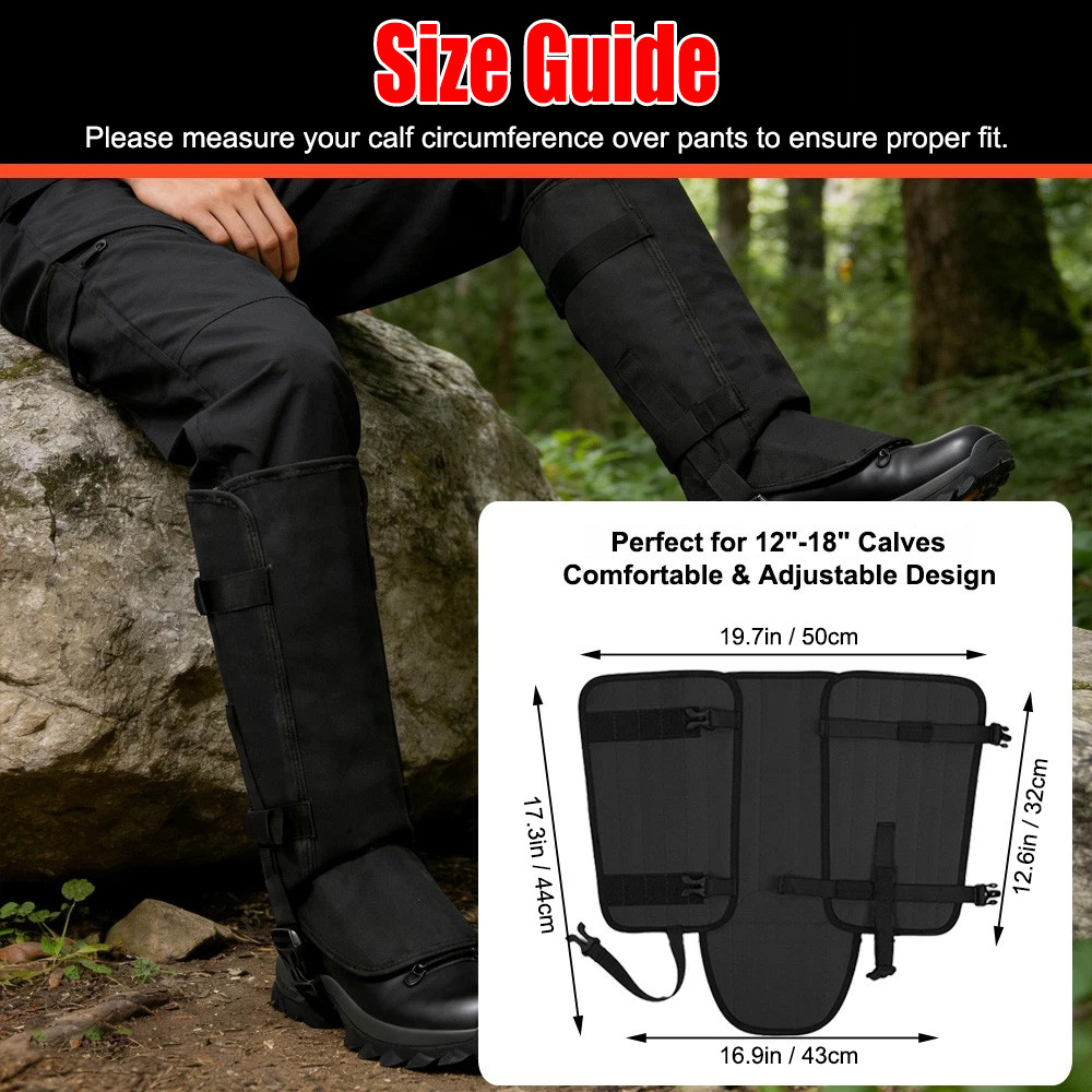 Snake Gaiters Anti-Bite Leg Guards Outdoor Protective Chaps for Hiking Camping