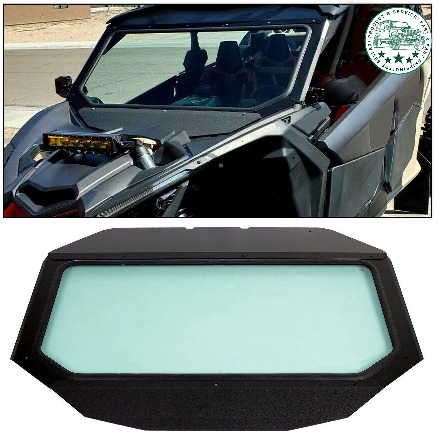 Full Glass Windshield W/O wiper For 17-23 Can-Am Maverick X3 XDS XRS- UV Protect