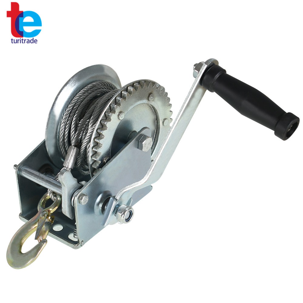 Manual Winches 1600lbs Boat Winch Hand Crank Winch With 10m (32ft) Cable
