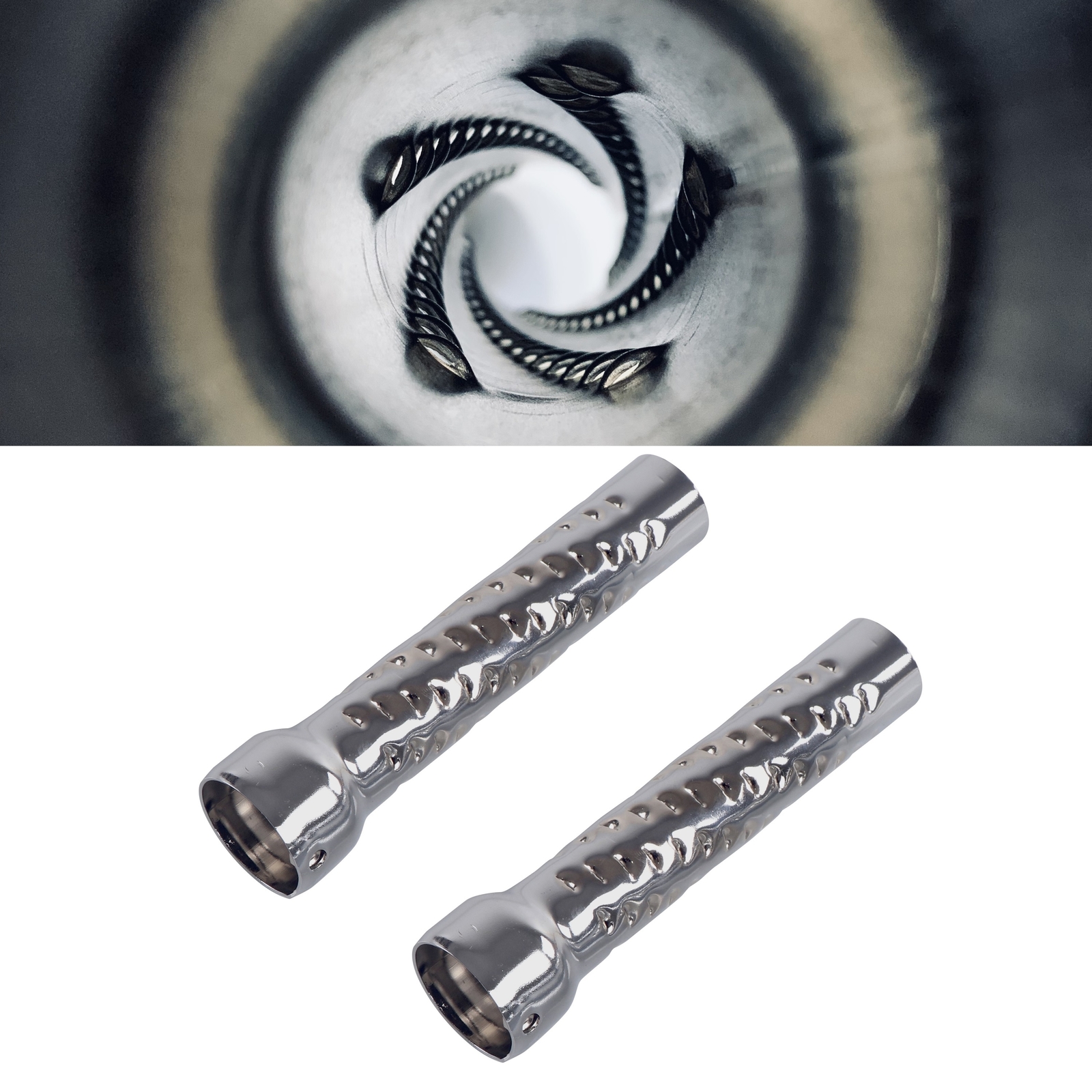 SHARKROAD Quiet Drag Pipe Baffles for 2" Fishtail Exhaust Pipes, or Drag Pipes