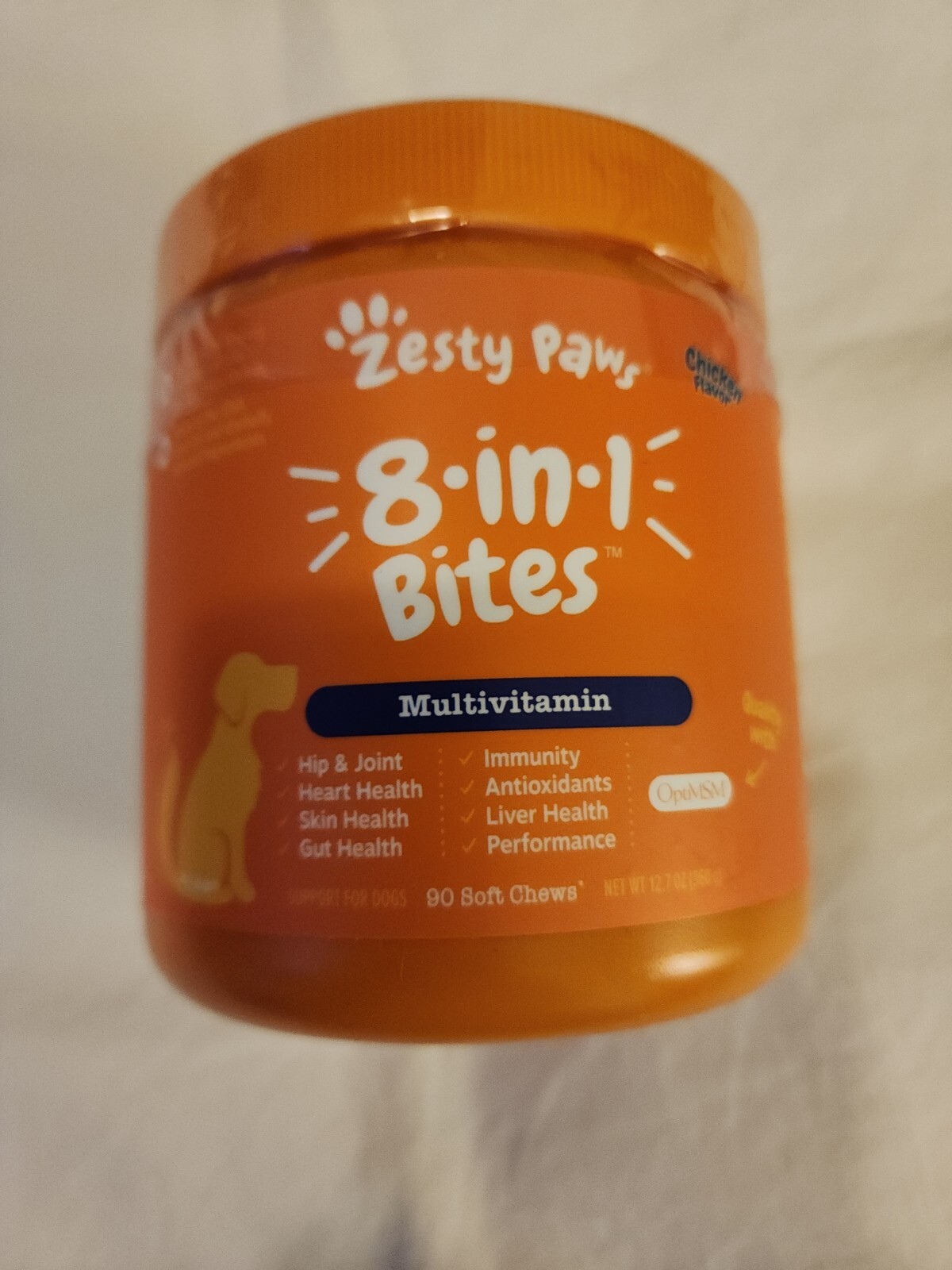 ZESTY Paws 90ct MULTIFUNCTIONAL 8 in 1 Chews for Dogs CHICKEN FLAVOR