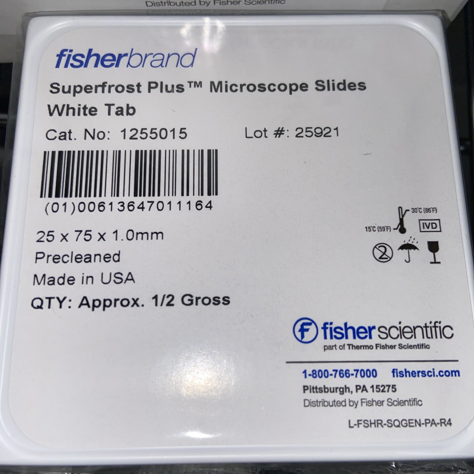 Fisherbrand Superfrost Plus Microscope Slides  cs of 10 boxes/720 slides