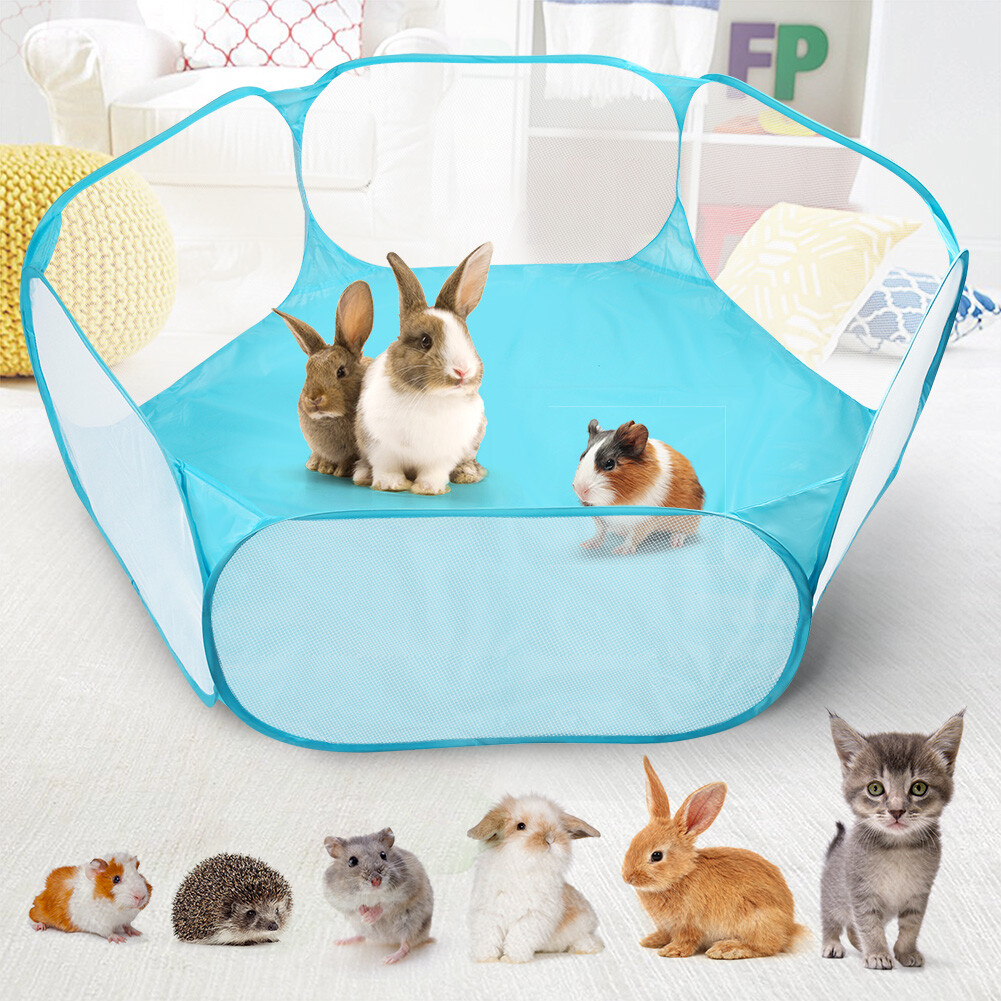 Small Animals Tent Cage Breathable Pet Playpen Pop Open Exercise Fence Rabbits