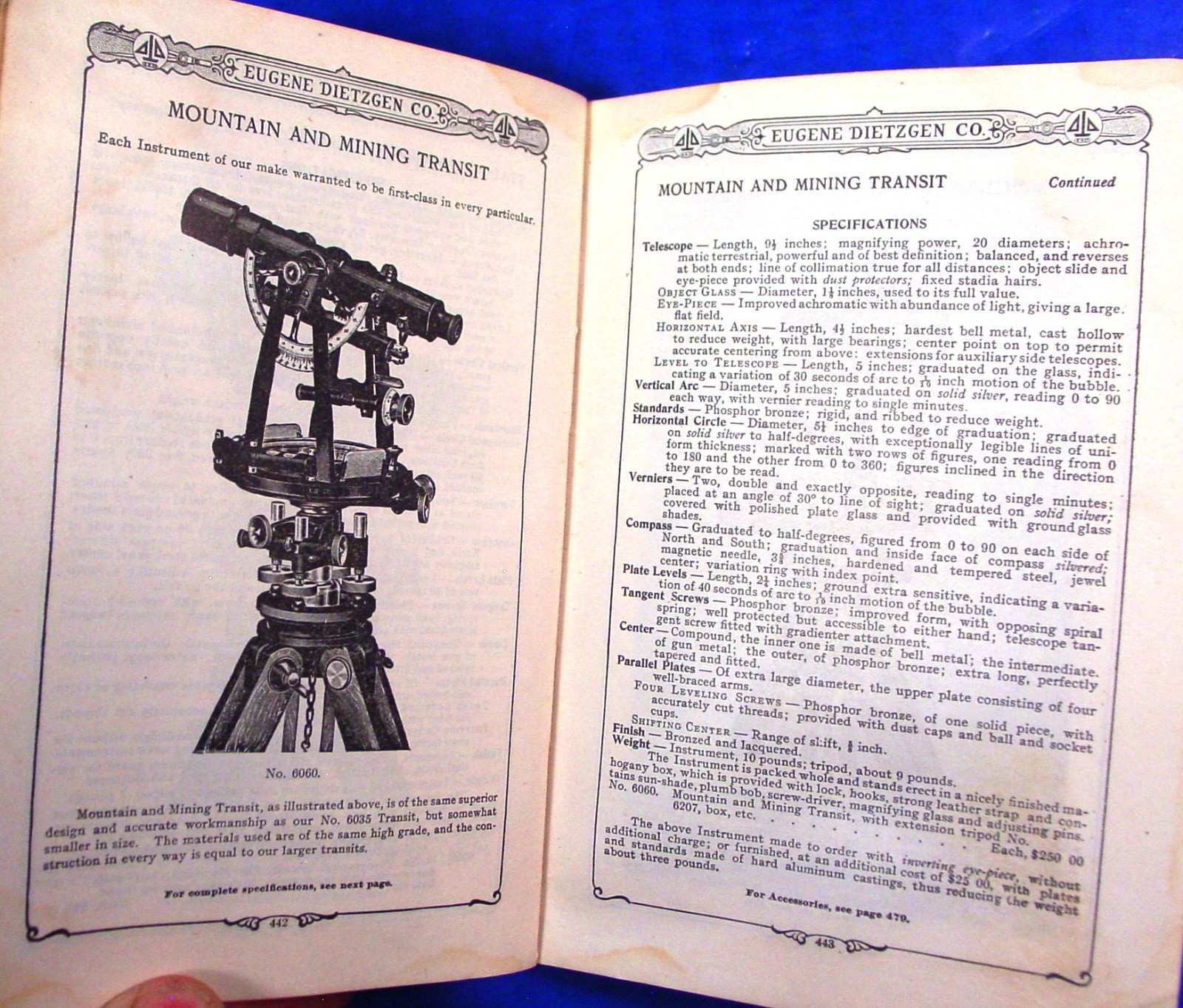 1910 Dietzgen Surveying & Drafting Insts. Catalog
