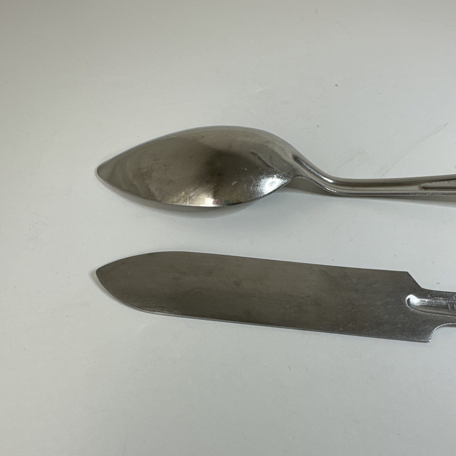 USGI Vintage Military Mess Kit Knife & Spoon Utensils Used