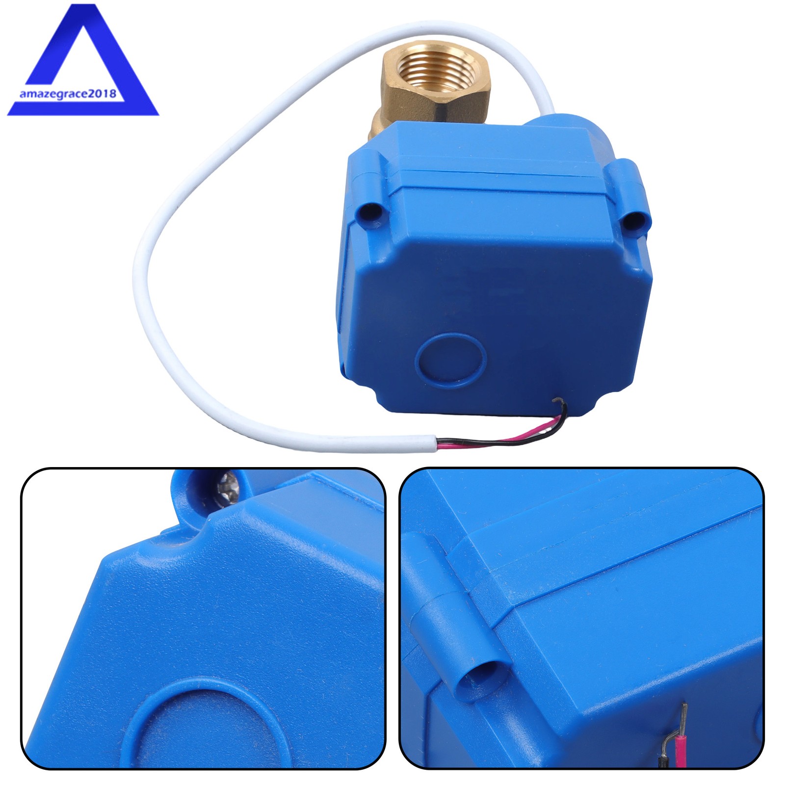 1/2" Brass Motorized Ball Valve, Full Port, 9-24V AC/DC, 2 Wire Auto Return