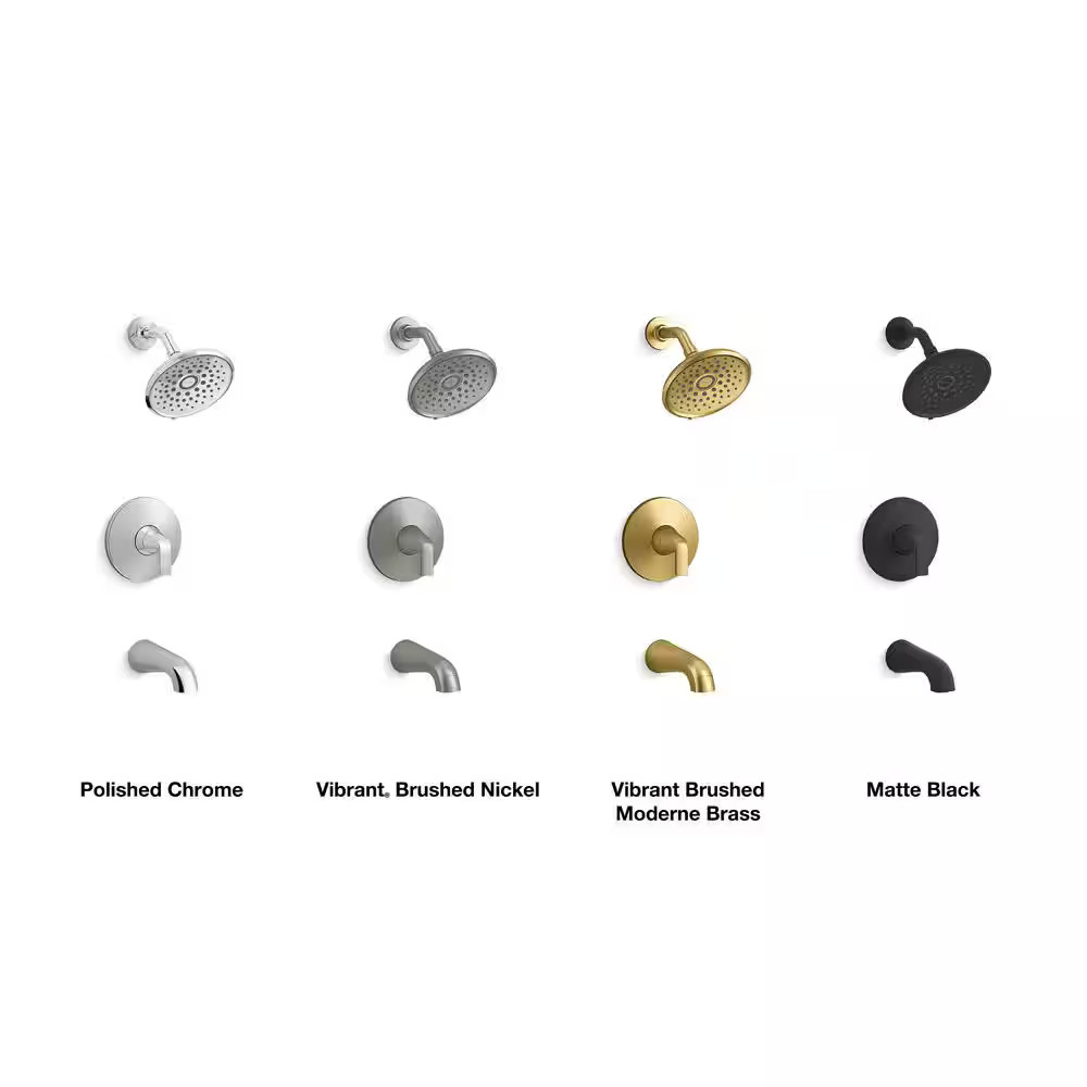 KOHLER Cursiva 1-Handle Tub and Shower Faucet 1.75 GPM Matte Black w/ Valve