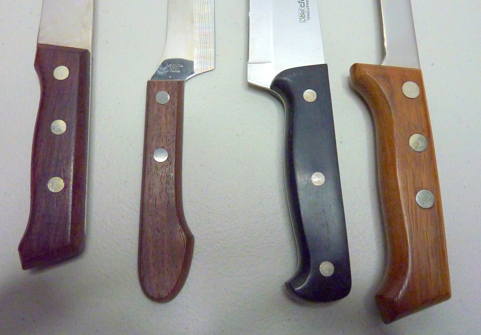 JA Henckels Pro, Cuisine, Wood Handles Japan Vtg. 4 High Quality Knives