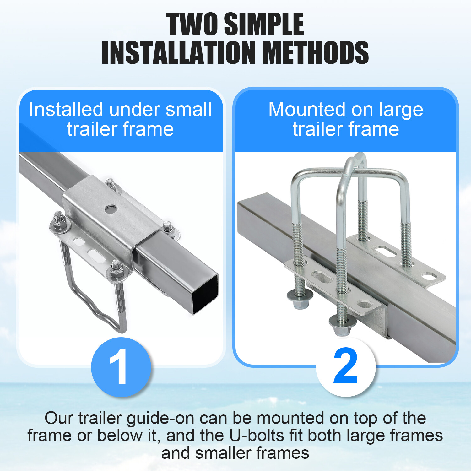 Pair Boat Trailer 40" Guide On Post W/ PVC Poles For Sailboat Trailer