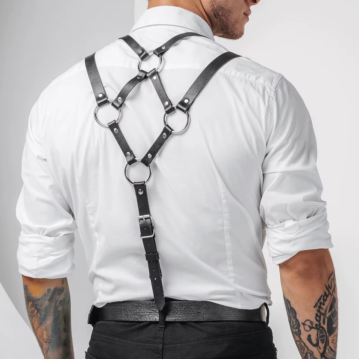 Suspenders Men'S Pants Leather Adjustable Backpack Suspenders Suspenders Men'S S
